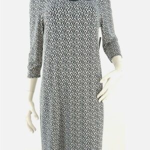 Laundry By Shelli Segal Black and White Sheath Dress